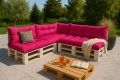 Palettenkissen outdoor,  7 Kissen - Pink