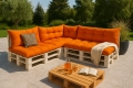 Palettenkissen outdoor,  7 Kissen - Orange