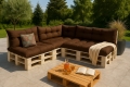 Palettenkissen outdoor,  7 Kissen - Braun