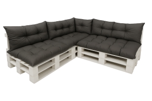 Palettenkissen outdoor,  7 Kissen -  Anthrazit