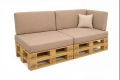 Set mit 6 flachen Gartenpalettenkissen: Beige