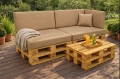 Set mit 6 flachen Gartenpalettenkissen: Beige