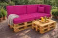 Set mit 6 flachen Gartenpalettenkissen: Pink