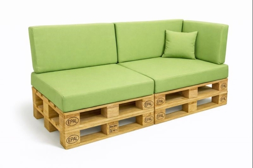 Set mit 6 flachen Gartenpalettenkissen: Limette