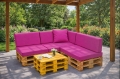 Set mit 8 flachen Gartenpalettenkissen: Pink