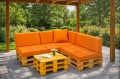 Set mit 8 flachen Gartenpalettenkissen: Orange