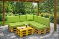 Set mit 8 flachen Gartenpalettenkissen: Limette