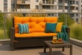 Sofakissen  rattan: Orange
