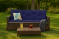 Sofakissen  rattan:  Marineblau