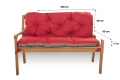 CUSHION FOR A TWO-THREE-SEAT GARDEN BENCH Red
