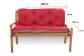 CUSHION FOR A TWO-THREE-SEAT GARDEN BENCH Red